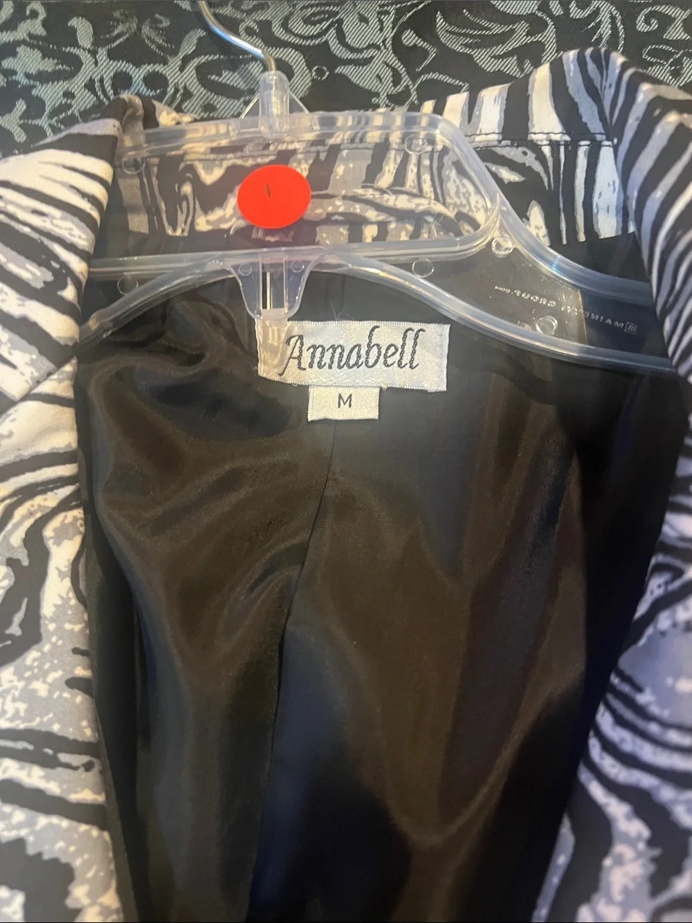 Annabella Black and White Swirl Zip-Front Jacket - Picture 6 of 9